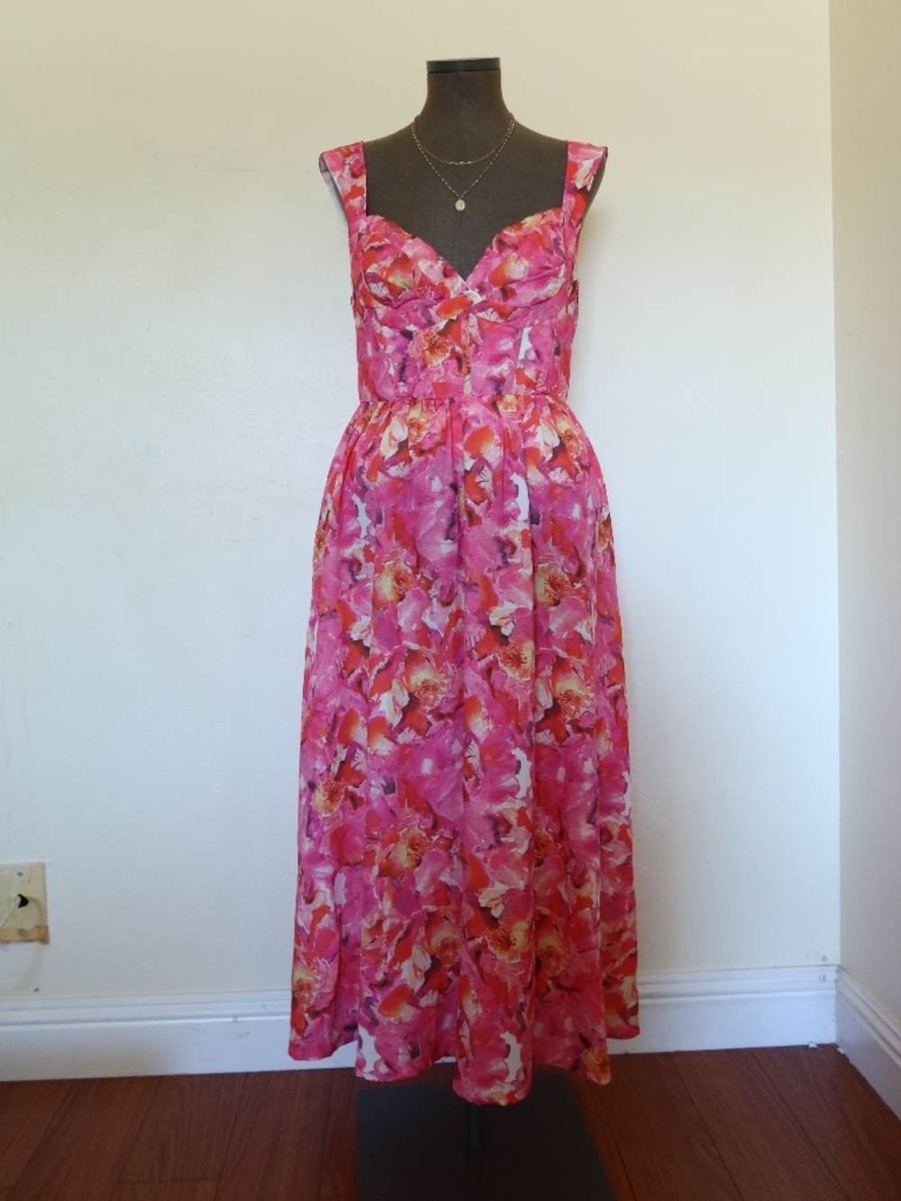 Hello Molly Pink Floral Midi Dress